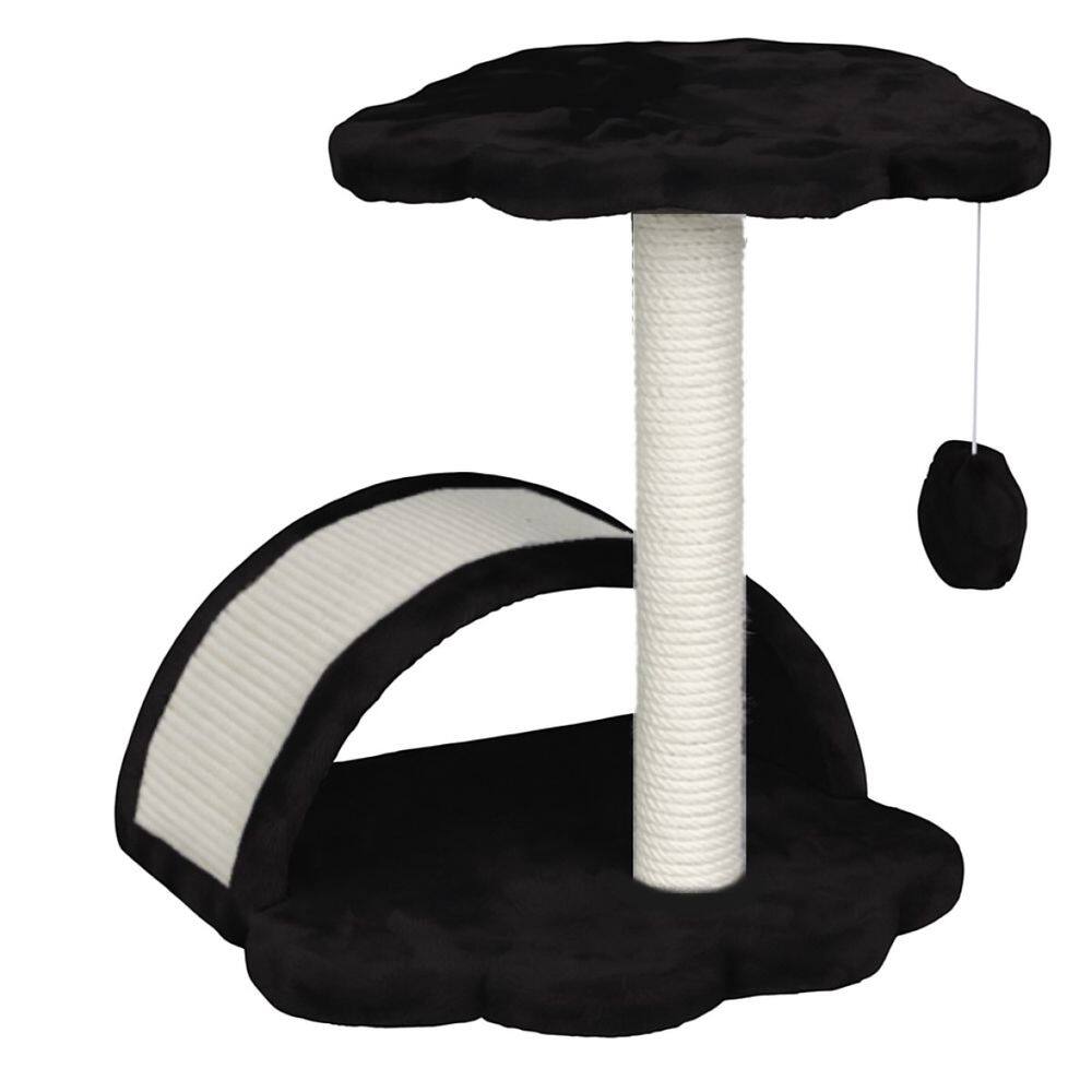 Arranhador De Gato Preto Poste Em Sisal 50cm E Bolinha