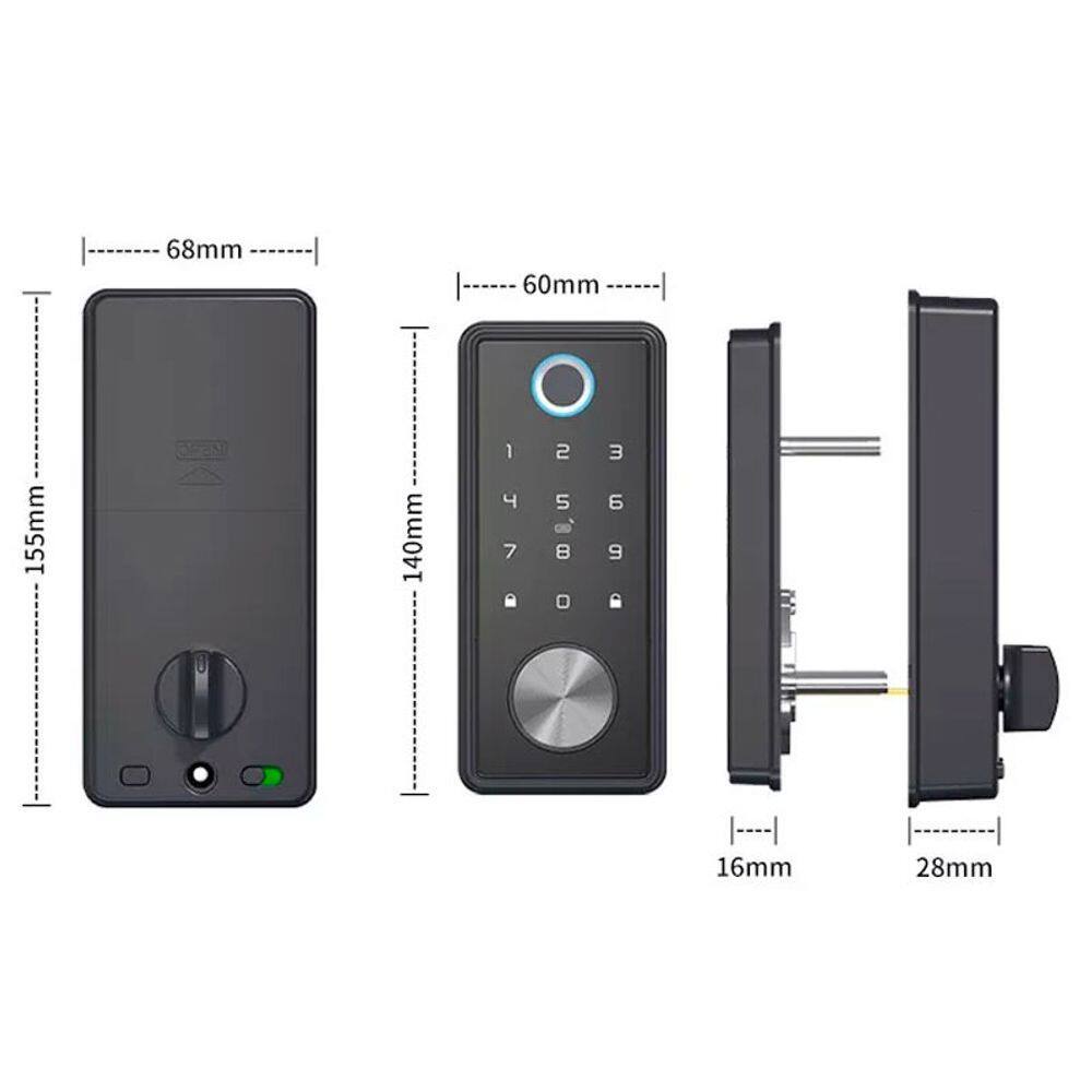 Fechadura Digital Beluni Nero Pivotante Bluetooth TTLock 402