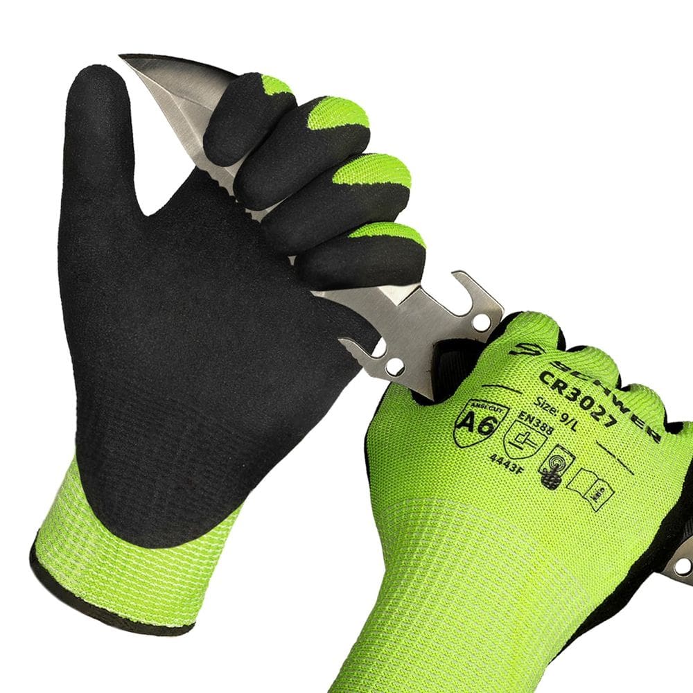 Luvas de trabalho resistentes a cortes Schwer CR3027 ANSI A6 para homens/mulheres