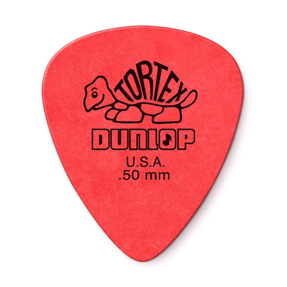 Palhetas de guitarra Dunlop Tortex Standard 5,0 mm vermelhas, pacote com 36