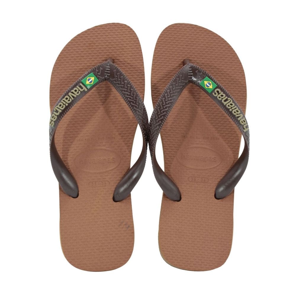 Chinelo Havaianas Brasil Logo Marrom