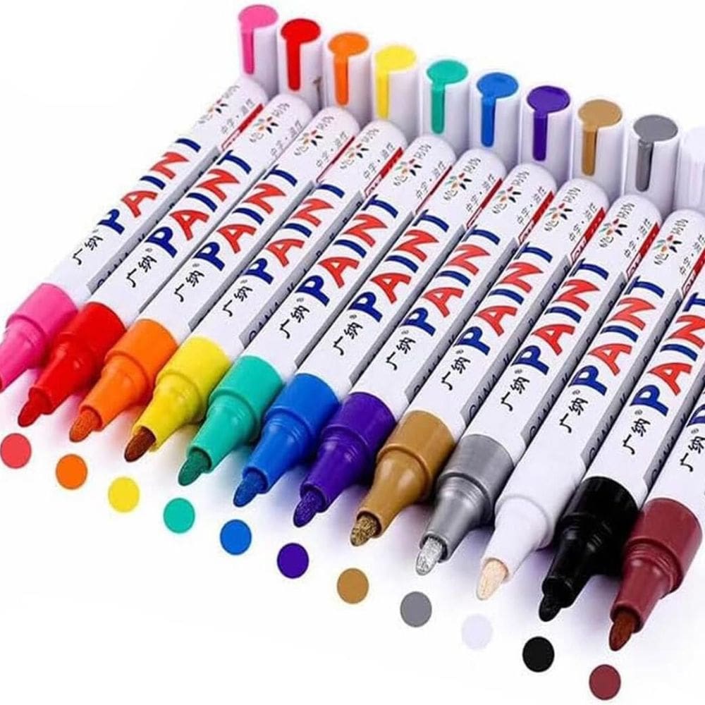 Conjunto De Canetas Marcador Permanente 12 Cores