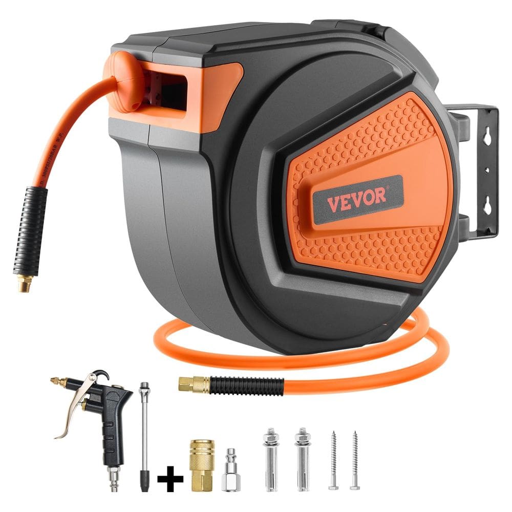 Carretel de mangueira de ar retrátil VEVOR 3/8IN x 65FT Hybrid 300PSI