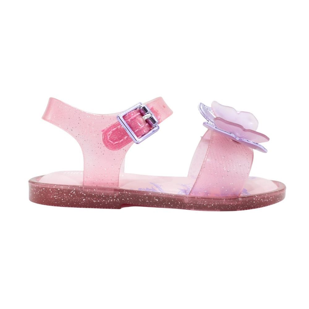 Sandália Mini Melissa Fly Sandal III bb Rosa Glitter