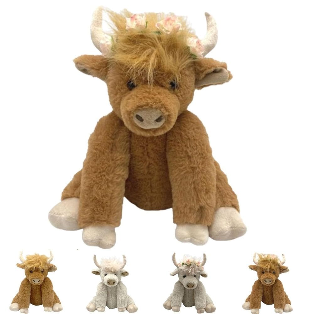 Brinquedo de pelúcia Theorbi Realistic Scottish Highland Cow 25 cm