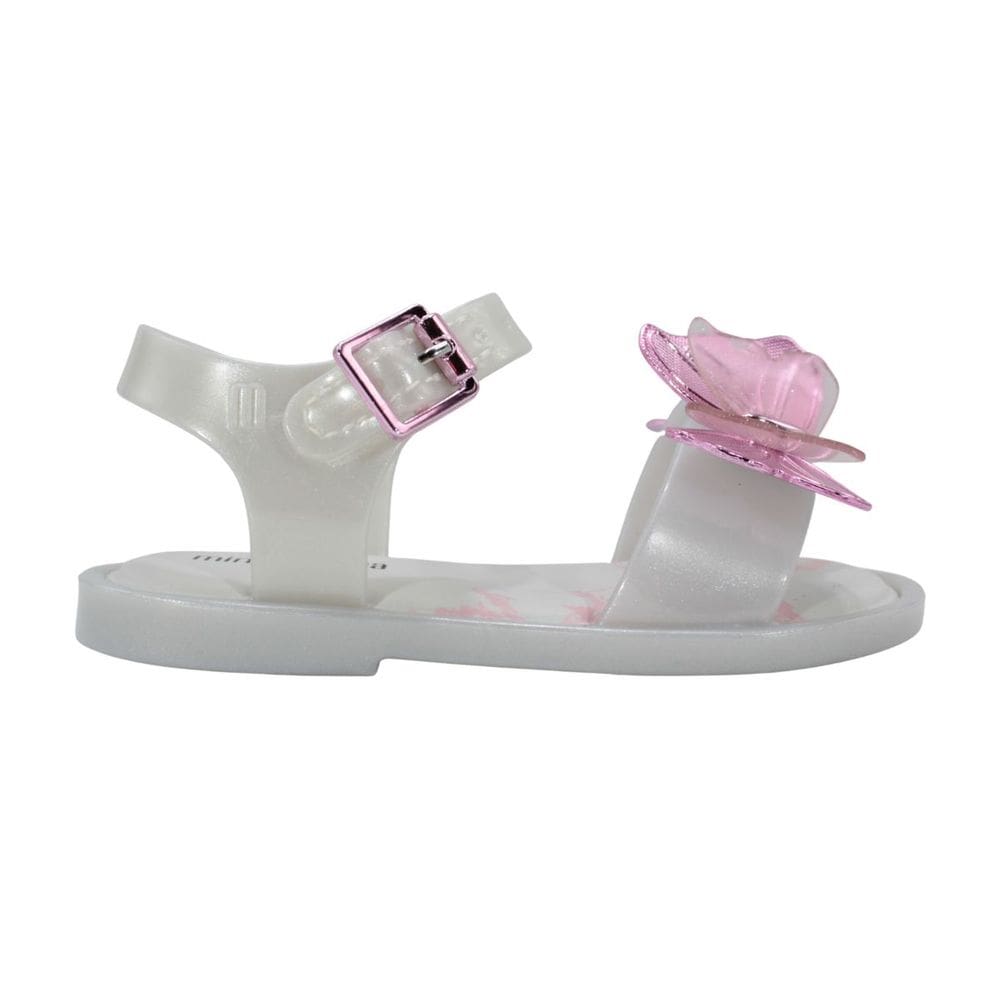 Sandália Mini Melissa Fly Sandal III bb Branco Perolado/Rosa