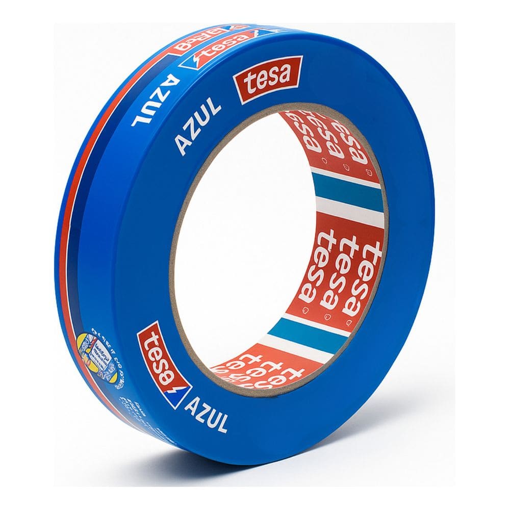 Fita Crepe Imobiliária Azul Tesa 40m X 24mm Pintura Precisa UV