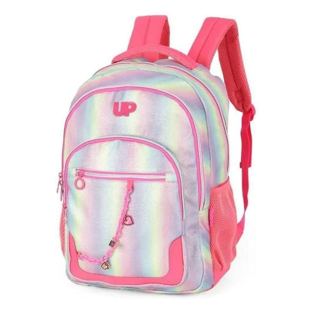 Mochila Escolar Infantil Luxcel Rosa Com Glitter 4910