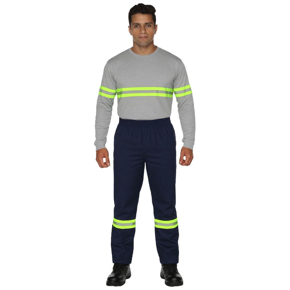 Calça operacional  masculina cós elástico com faixas refletivas