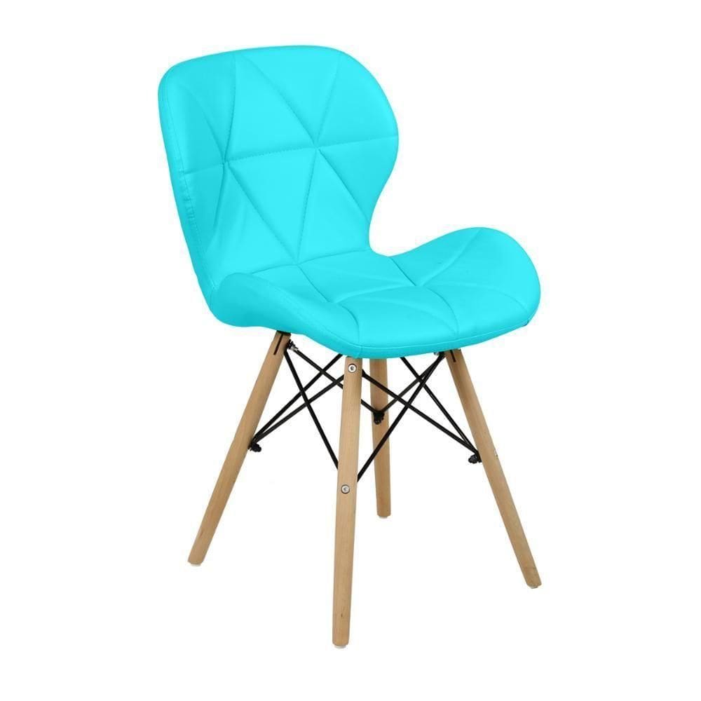 Cadeira Charles Eames Eiffel Slim Wood Estofada - Tiffany