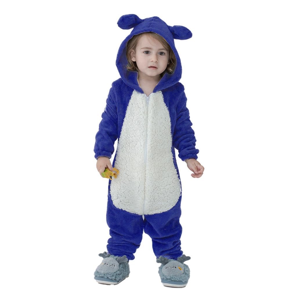 Pijama Infantil Macacão Kigurumi Fantasia Urso Azul