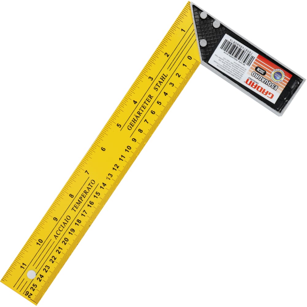 Esquadro Aço Com Cabo De Alumínio 30cm  Cor Amarelo