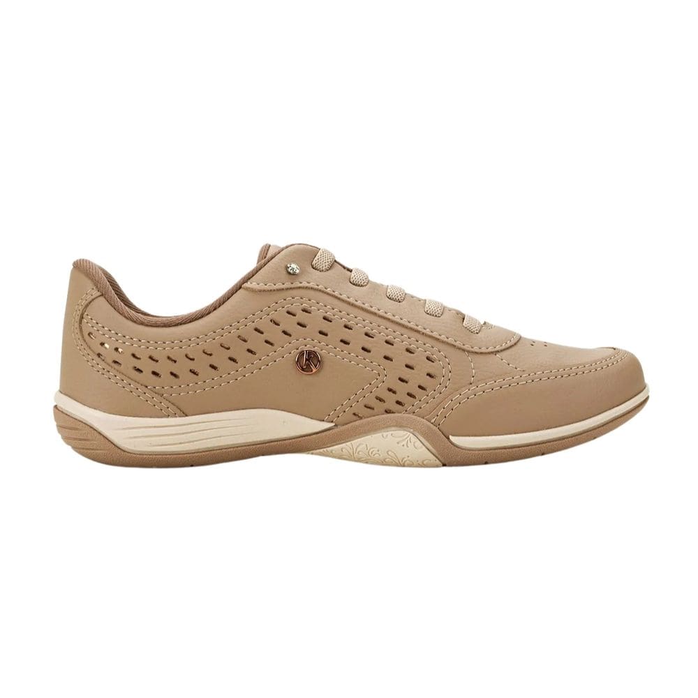 Tênis Kolosh Microfuros Feminino Capuccino Casual Cadarço