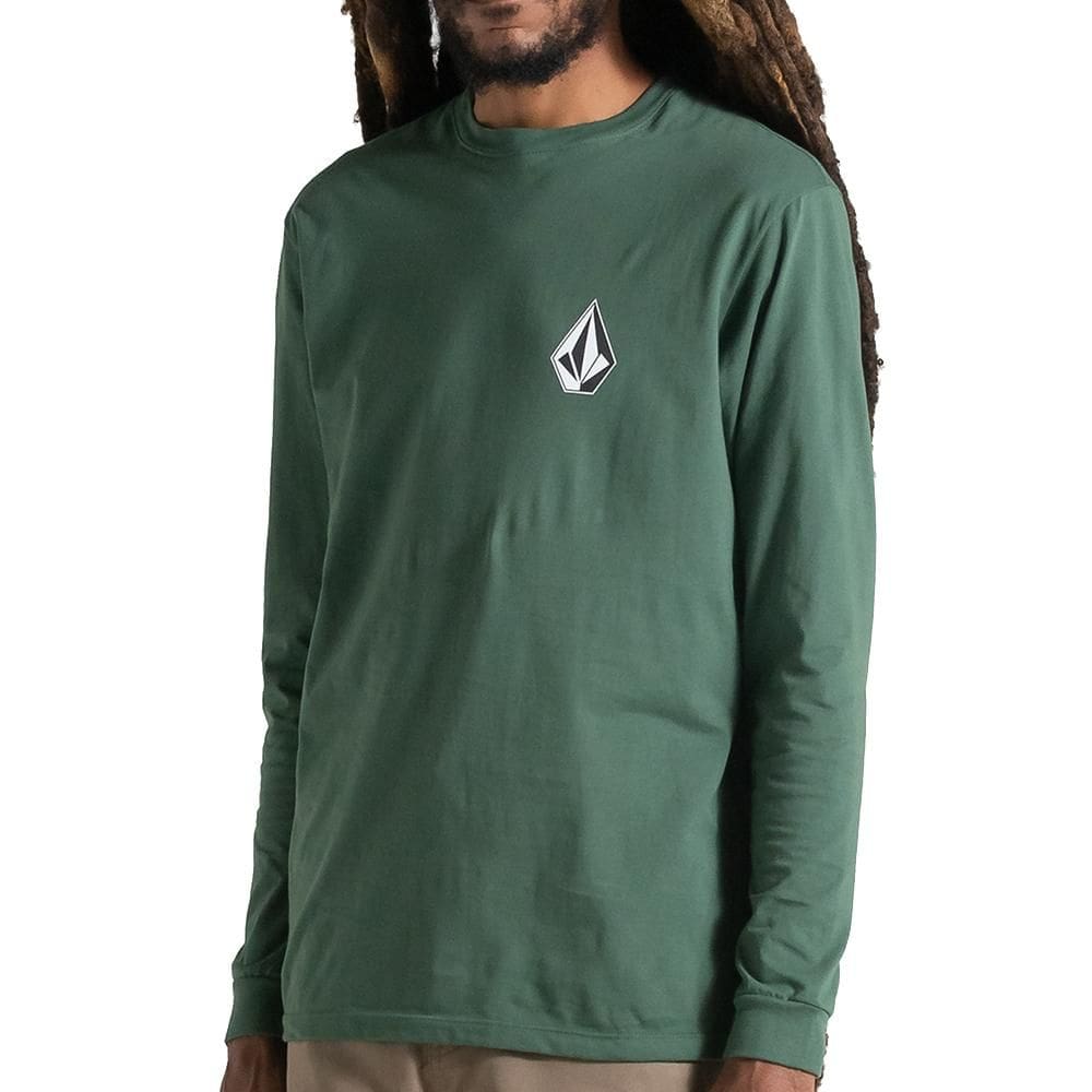 Camiseta Volcom Manga Longa Iconic WT25 Masculina Verde