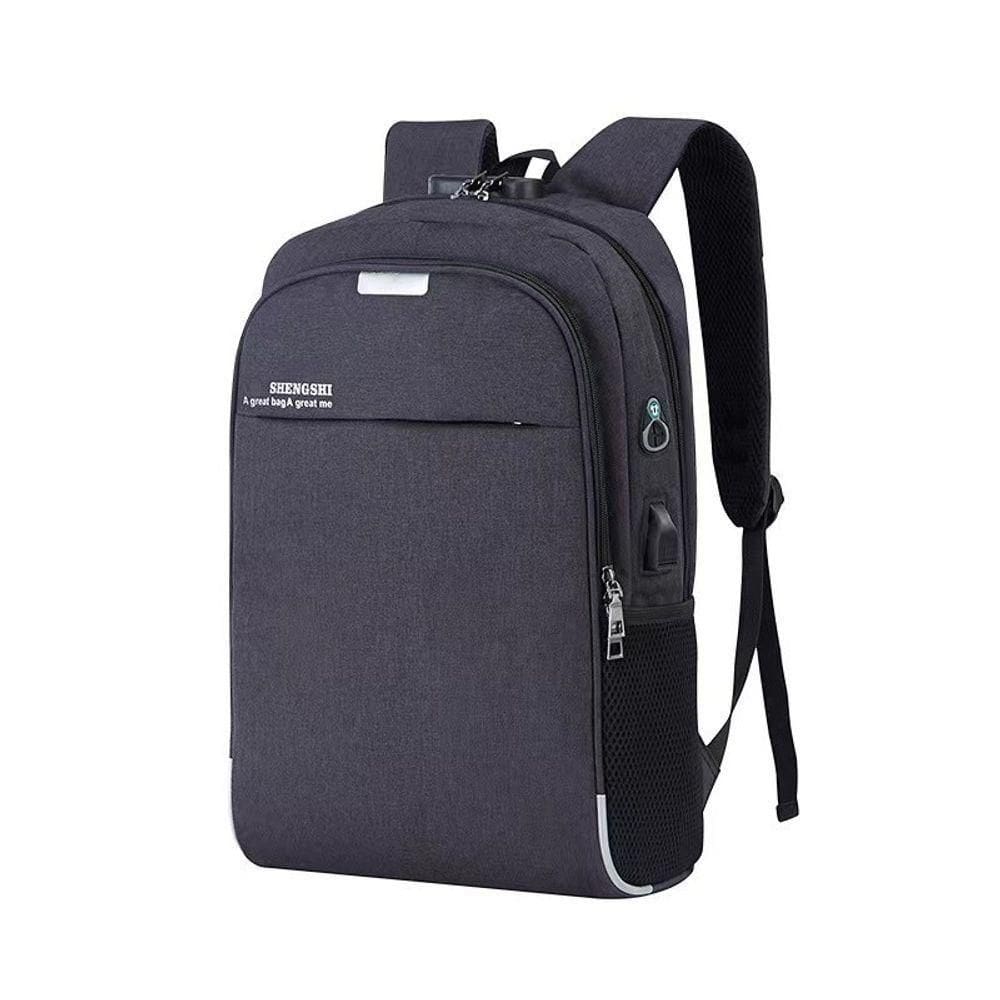 Mochila Notebook Anti Furto E Anti-roupo Com Cadeado E Entrada Fone De Ouvido E Usb Preto