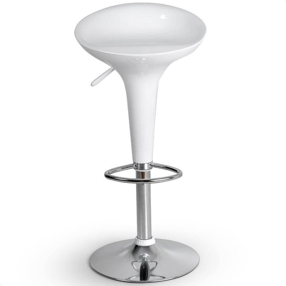 Banqueta Giratória Alta Tulipa Lotus Assento Abs Branco