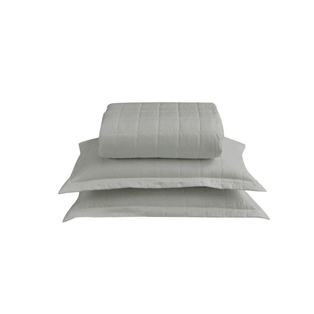 Kit Cobre Leito Matelado Dupla Face Soft 3 Peças King 100% Poliéster Cor:cinza