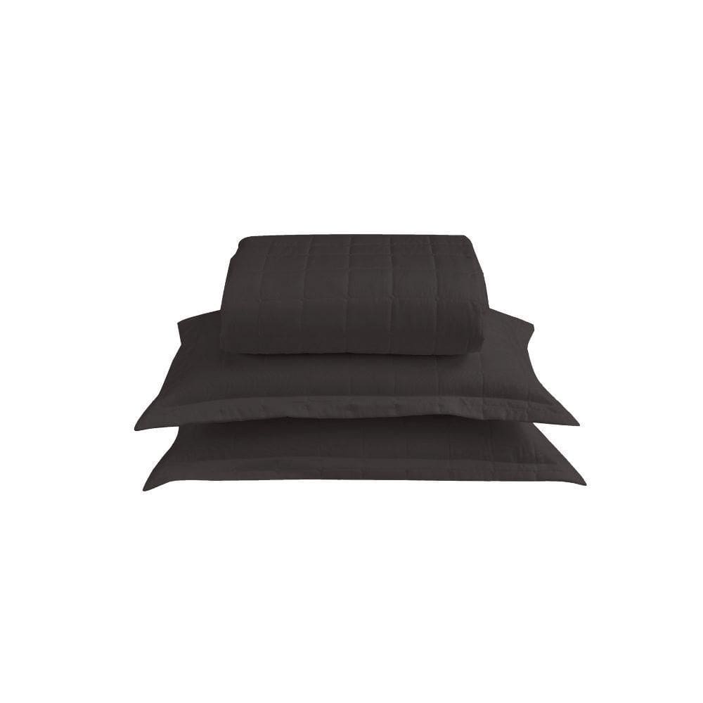 Kit Cobre Leito Matelado Dupla Face Soft 3 Peças King 100% Poliéster Cor:preto