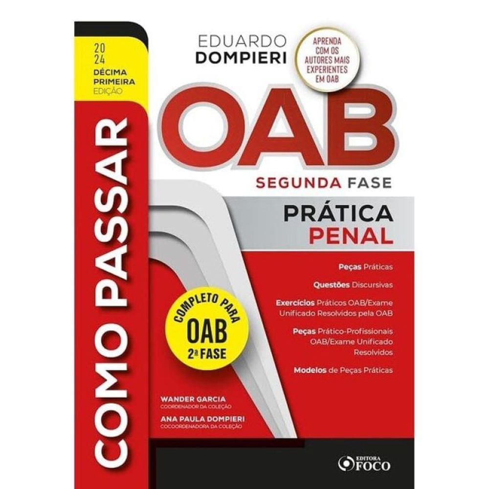 Como Passar Oab - 2ª Fase - Prática Penal - 11ª Ed - 2024