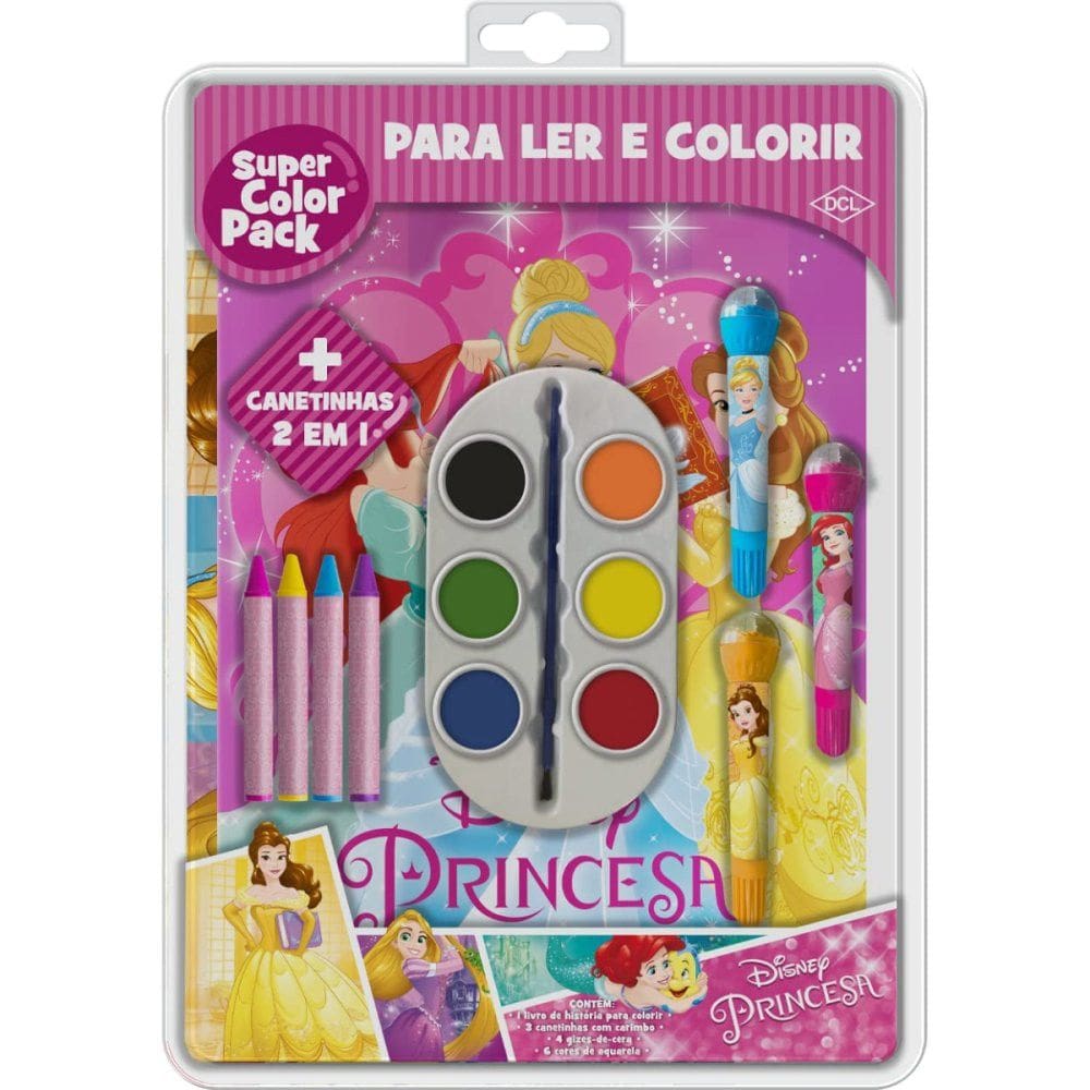 Livro Disney  Super Color Pack - Princesas