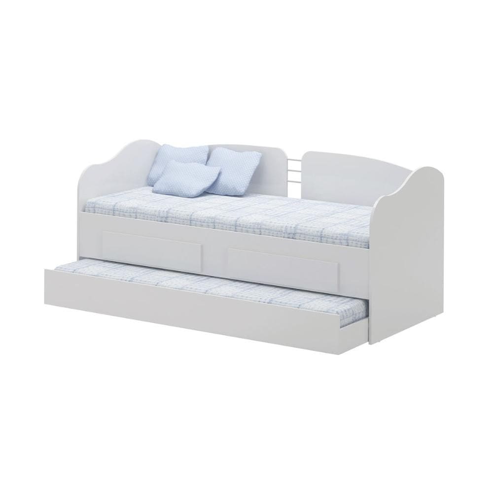 Sofá Cama Ditália Solt. Cama Auxiliar 2Gav CM-08 Branco Cozy