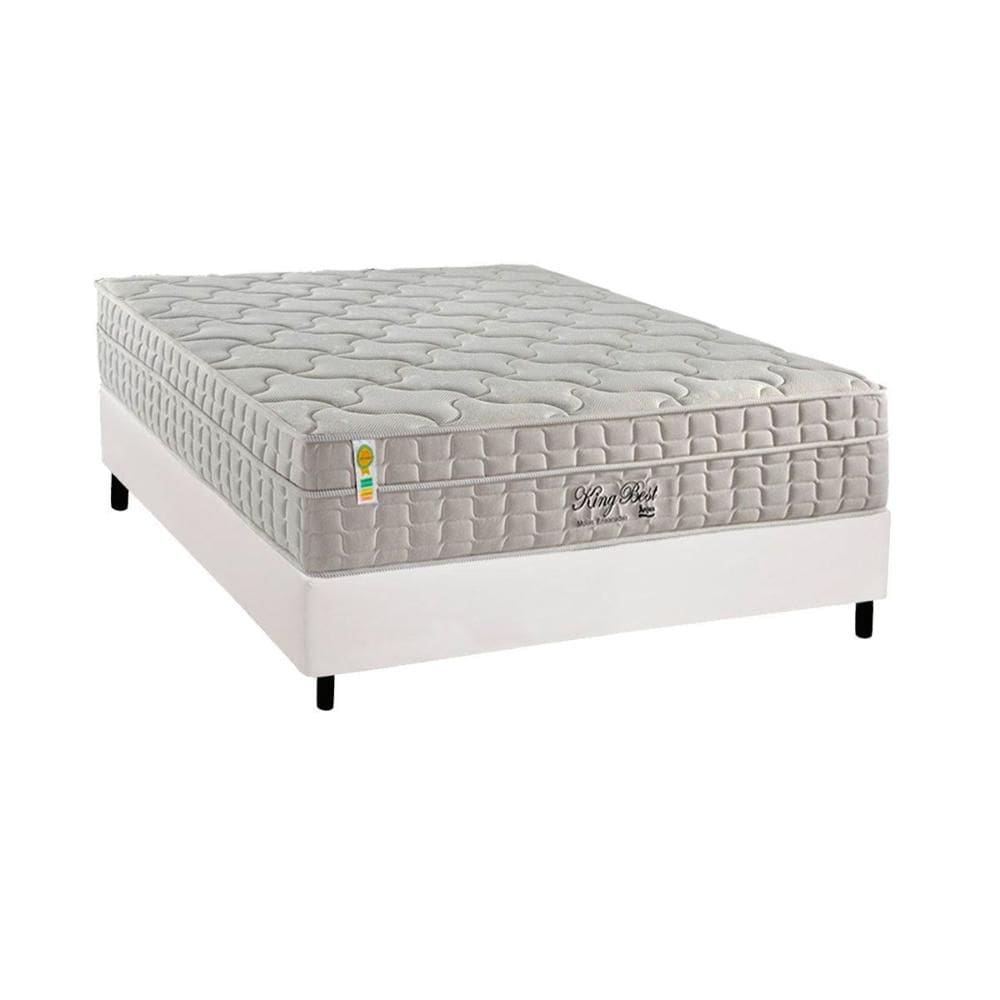 Cama Box Casal: Colchão Molas Edição de Bolso Ensacadas D Angelis Anjos King Best New Clean + Base CRC Courano White (138x188)