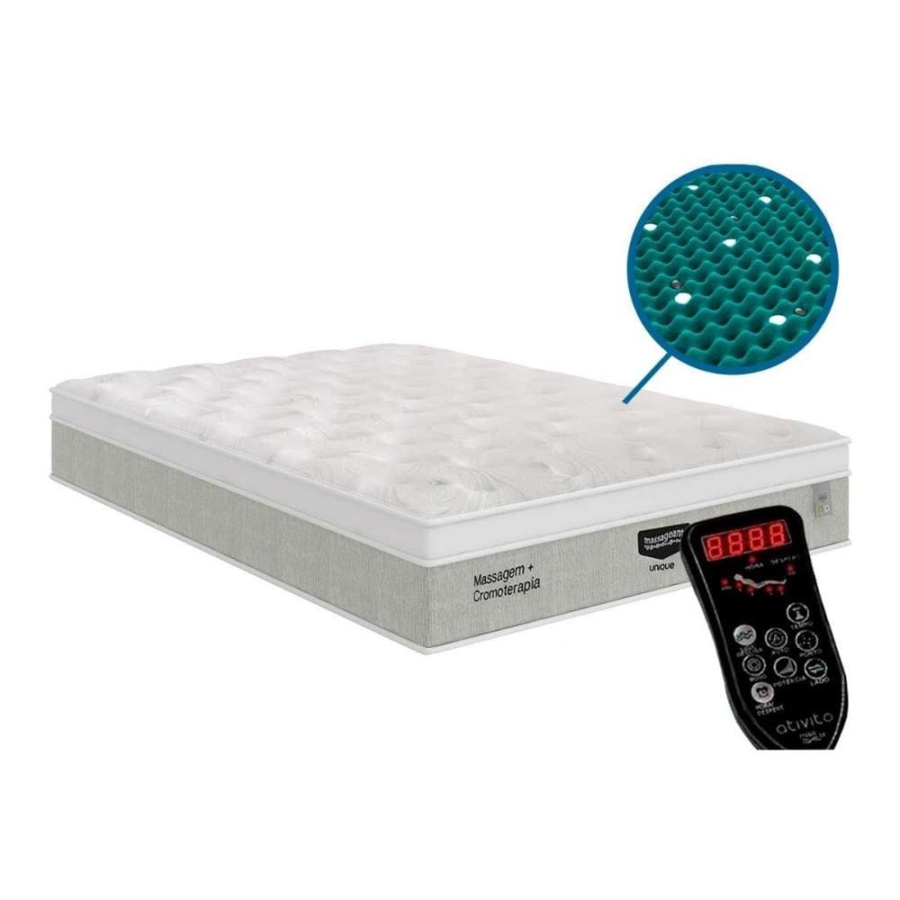 Colchão Casal c/ Vibro Massagem Ensacadas Massageant Euro Pillow (138x188x32) - Plumatex