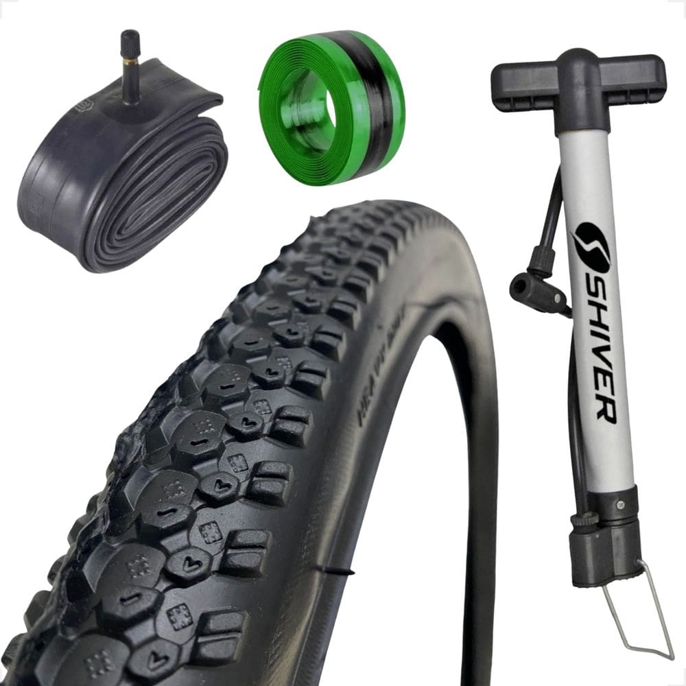 Pneu Bike Bicicleta Mtb Shiver Scorpion Excess Aro 26 x 1.95 banda leve + Camara + bomba e fita