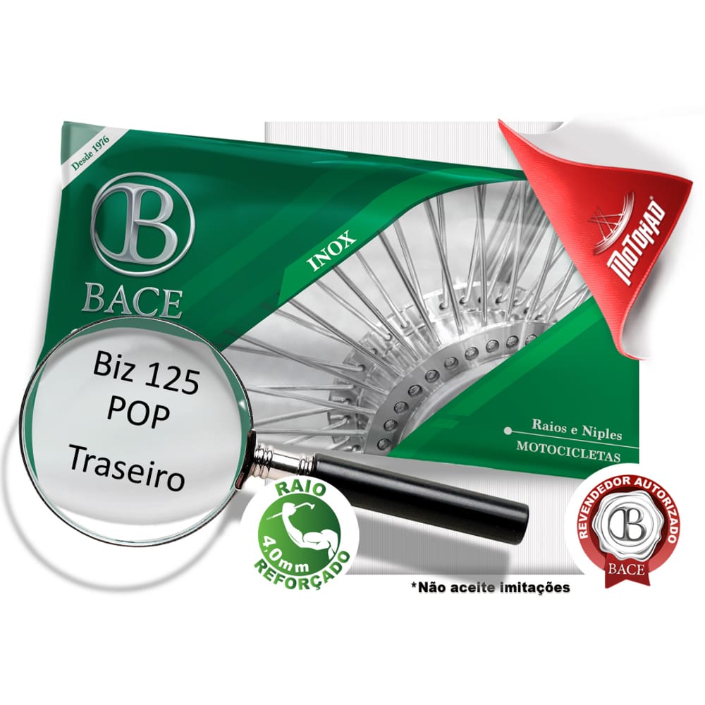Jogo Inox Biz 125/ Pop Traseiro 4,0mm