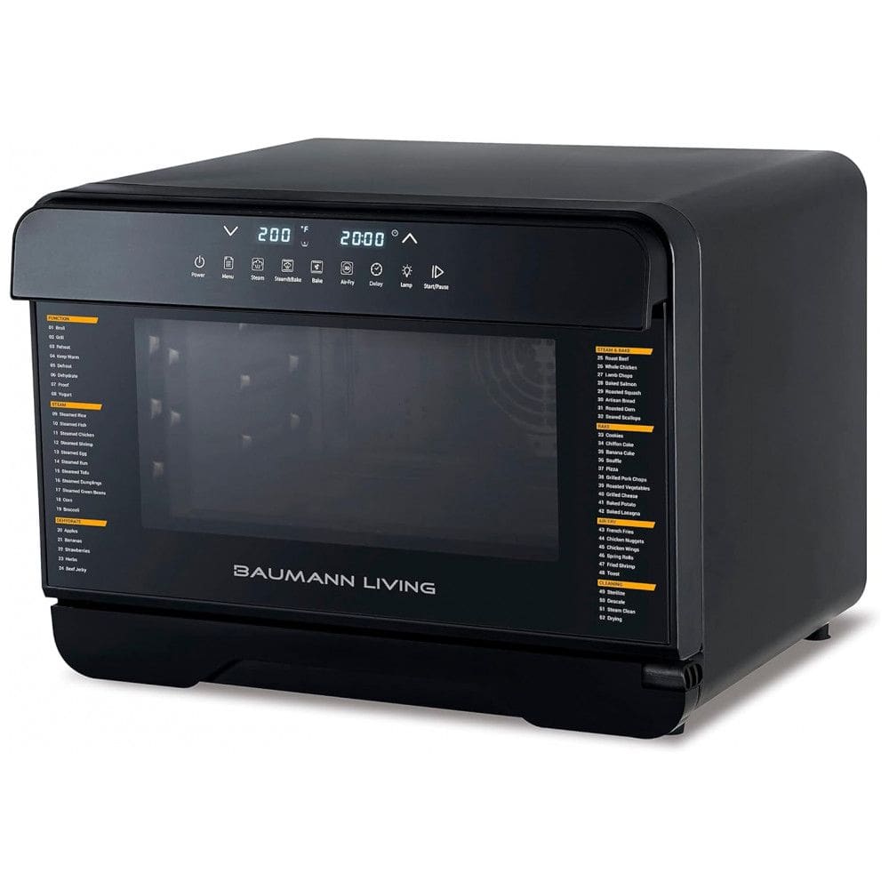 Forno Elétrico de Bancada Multifuncional com Função Air Fryer e Controle Digital, 110V Baumann Living, Preto