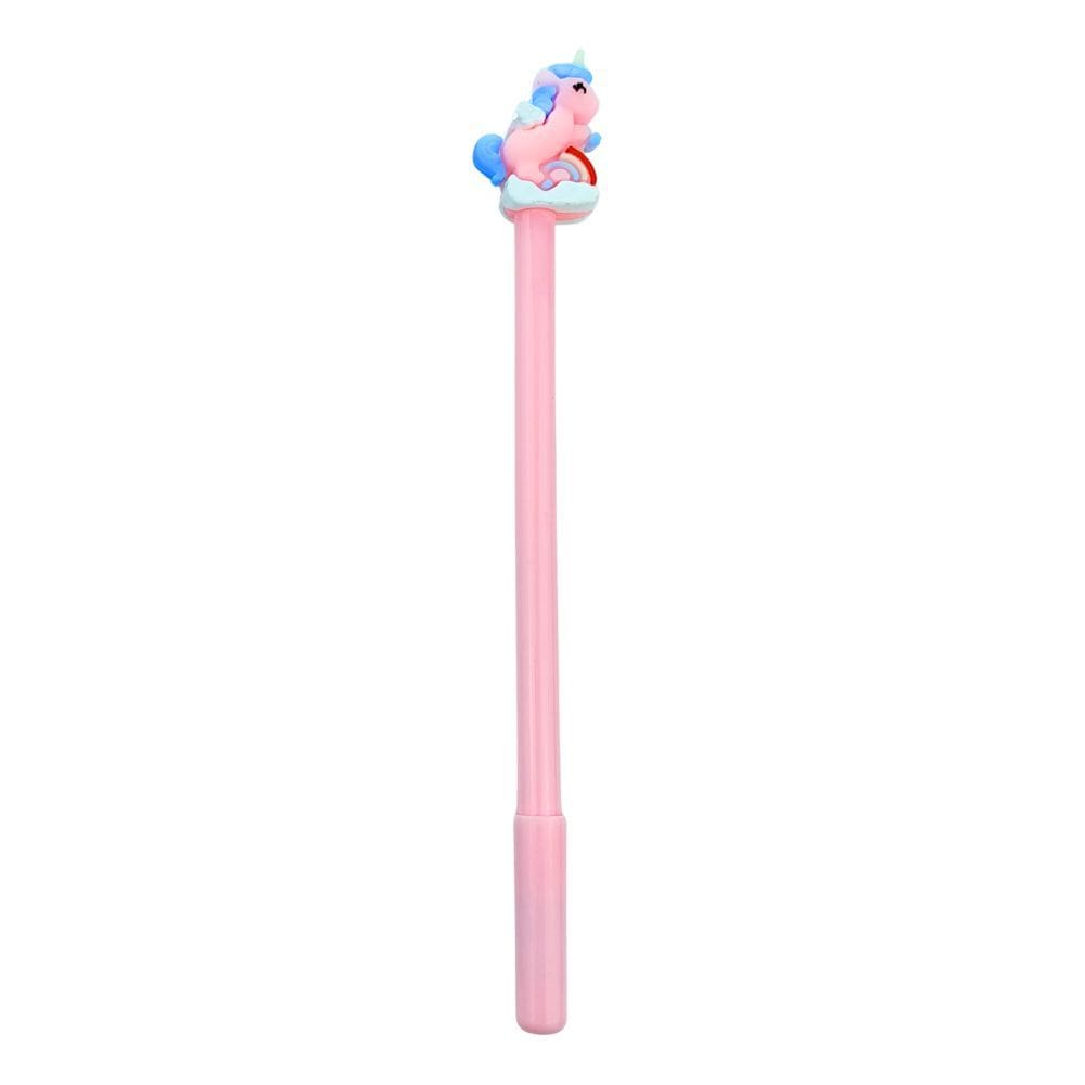 Caneta Gel Preta 0.5mm Unicórnio Ponta Extra Fina Topo 3D | Papelaria | Material Escolar | Unicórnio | Infantil | Escola