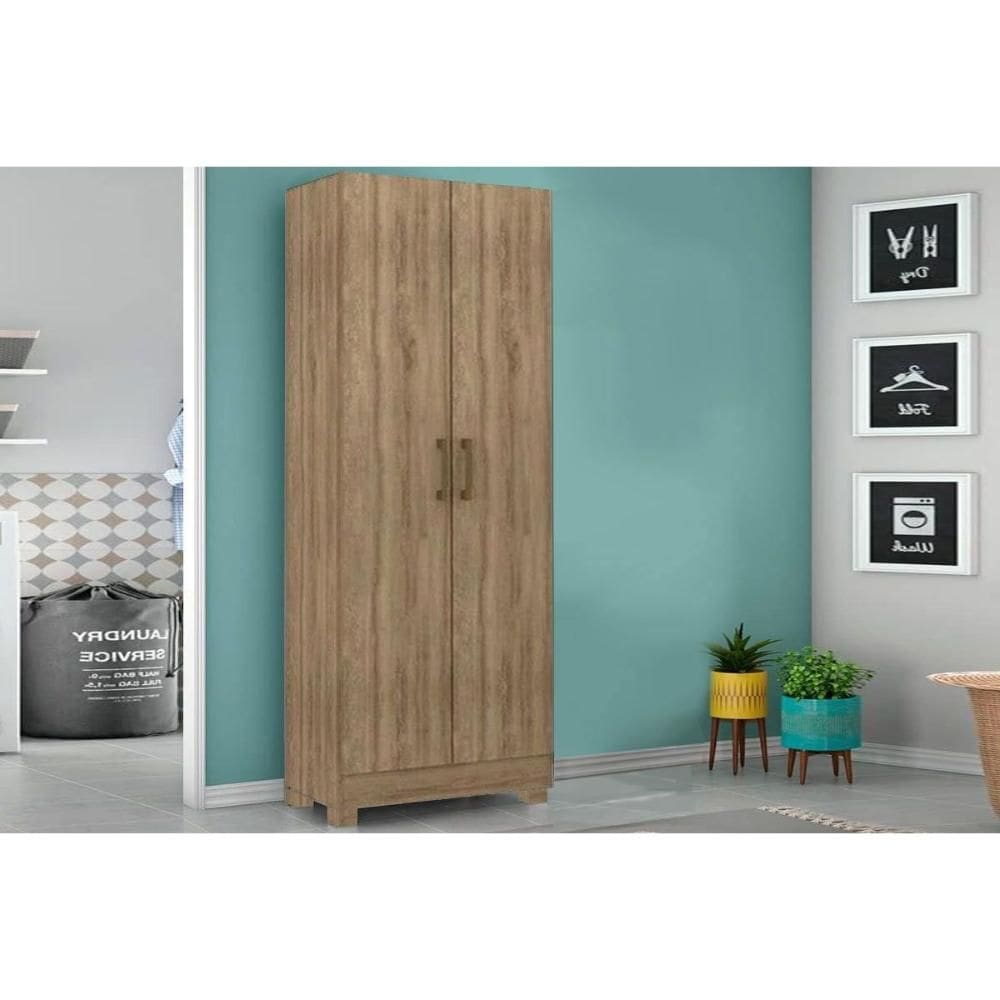 Armário Multiuso Casal 626 c/ 2 Portas e Pés Noce - Carraro