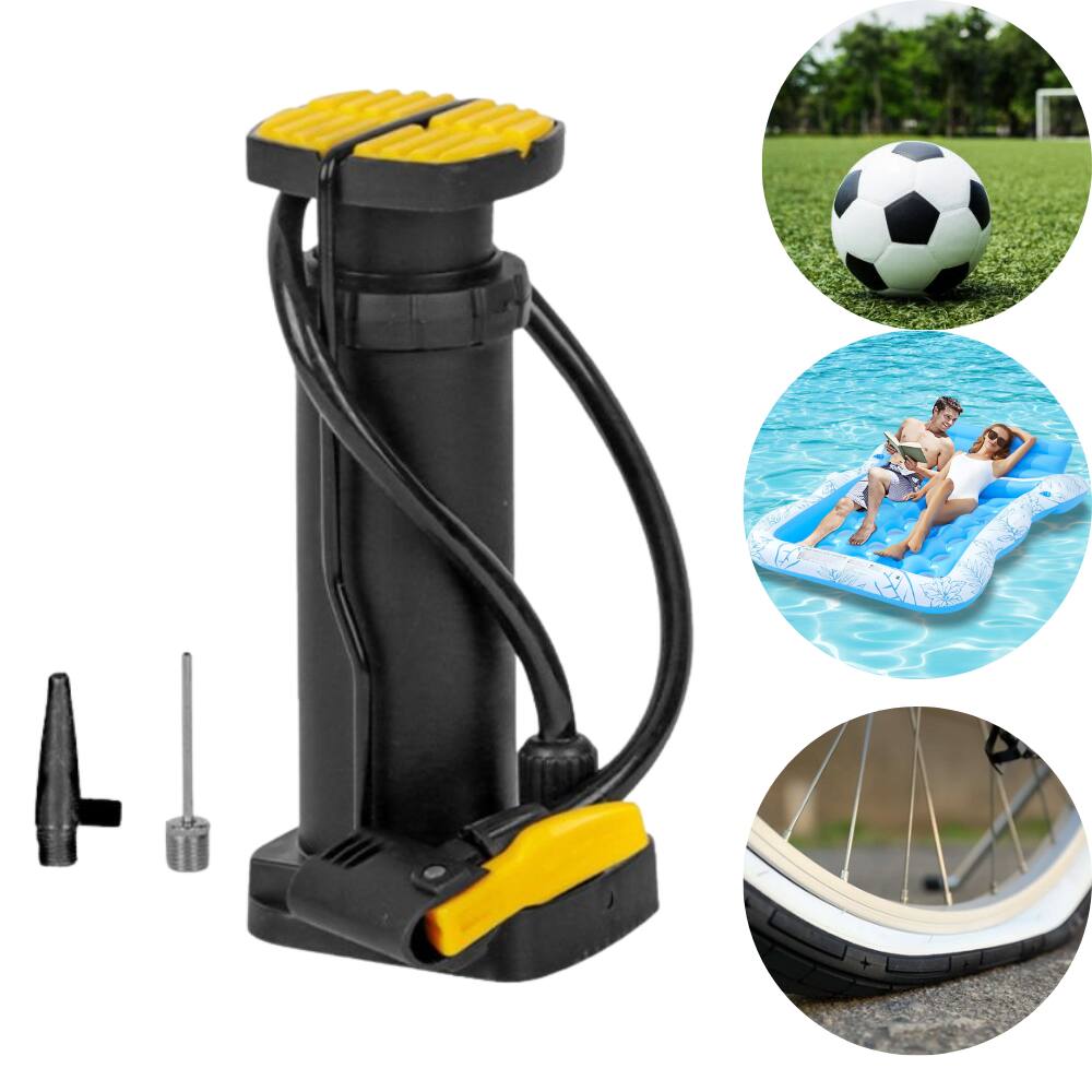 Bomba de Ar Multiuso com Pedal e Adaptado Encher Bola Pneu Bike Boia