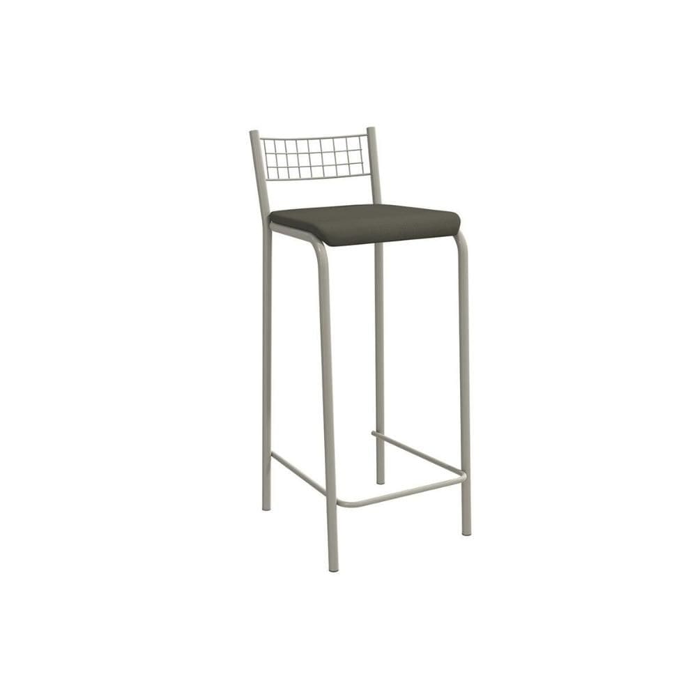 Banqueta de Cozinha Gênova 1B705NK Aço 1 Un Niquel/Suede Escuro - Kappesberg