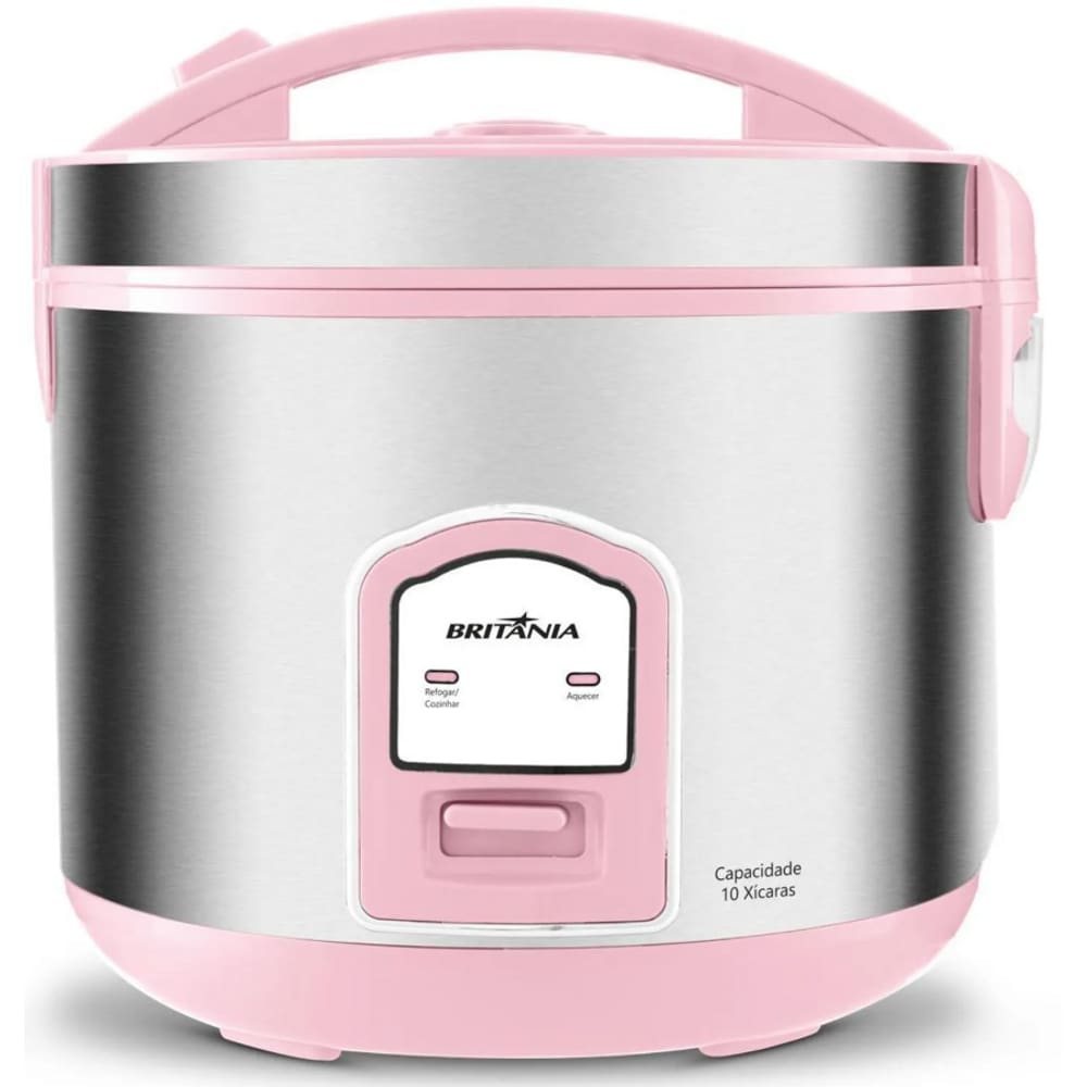 Panela de Arroz 4L Britania Pink 700W Antiaderente Faz 10 Xicaras 127V