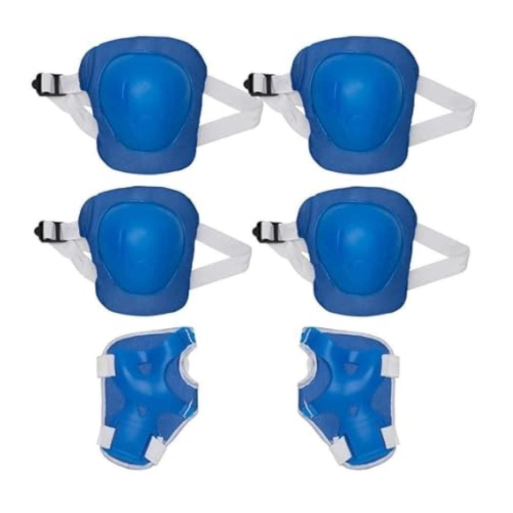 Kit De Proteção Infantil Joelheira Cotoveleira Protetor De Pulso Radical Acessorios Skate Patins Bike Esportes Azul;