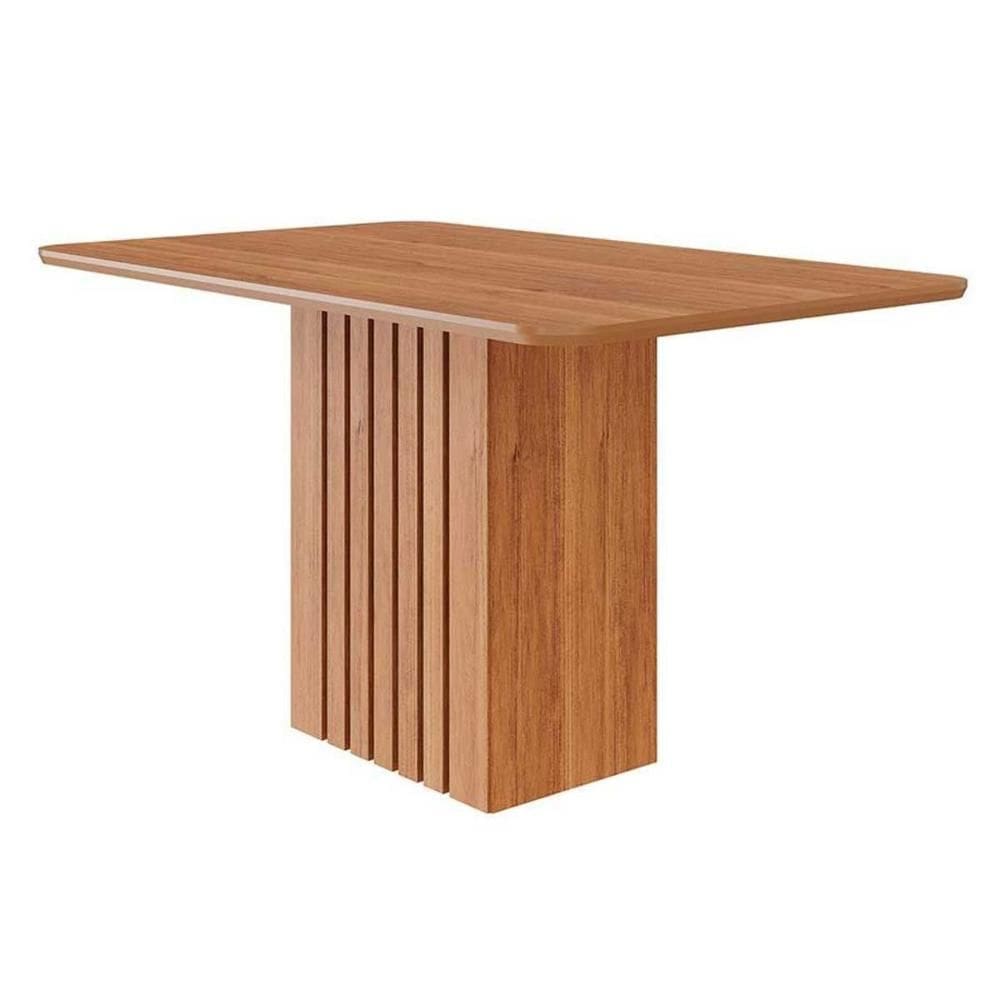 Mesa p/ Cozinha Ana c/ Tampo Madeirado 130x80cm Cinamomo - Cimol