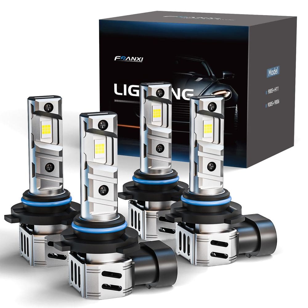 Faróis de neblina FRANXI 9005/HB3 9006/HB4 120W 32000LM 6000K, pacote com 4