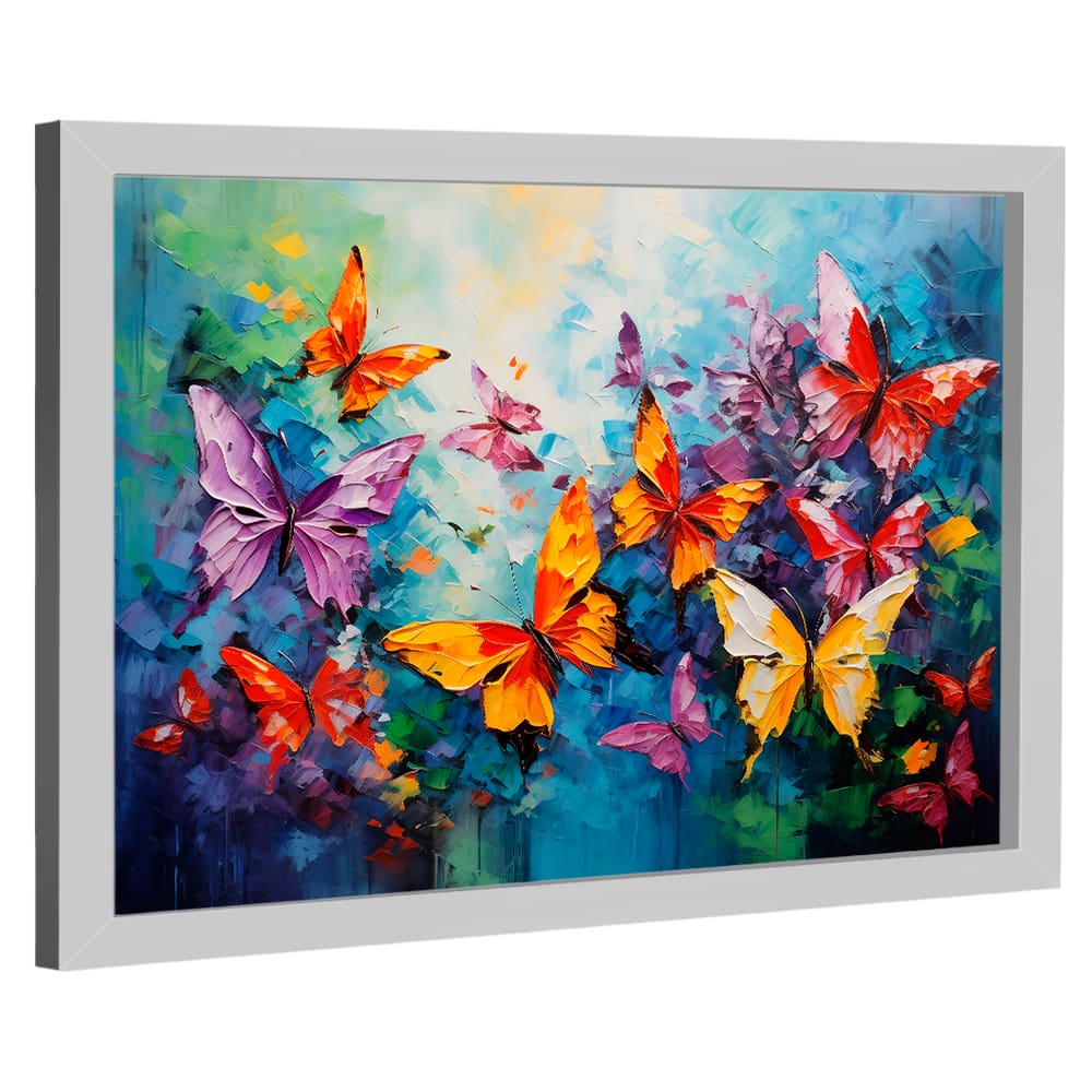 Quadro Decorativo Borboletas Estilo Pintura