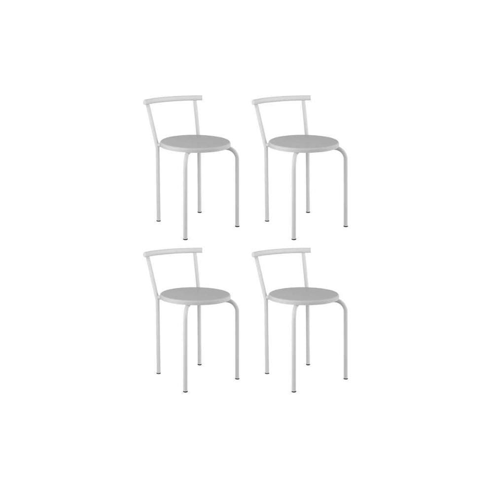 Banqueta de Cozinha 105 Kit 4 Uni Branco/Courano Branco - Carraro