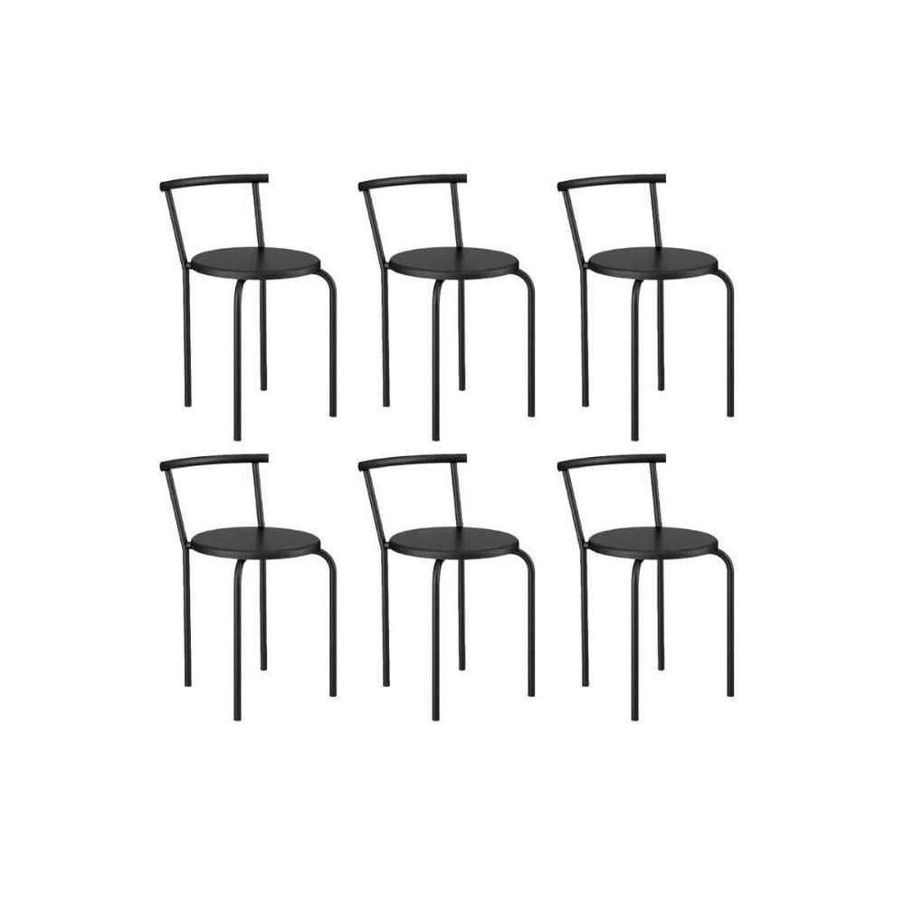 Banqueta de Cozinha 105 Kit 6 Uni Preto/Courano Preto - Carraro