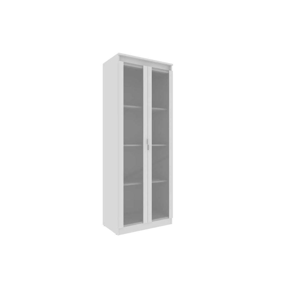 Cristaleira Sala Jantar ME-4189 c/ 2 Portas de Vidro e 3 Prateleiras Branco - Tecno Mobili