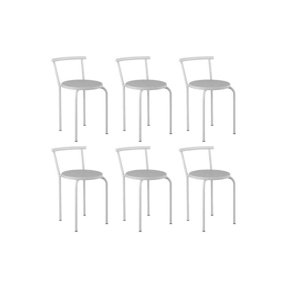 Banqueta de Cozinha 105 Kit 6 Uni Branco/Courano Branco - Carraro