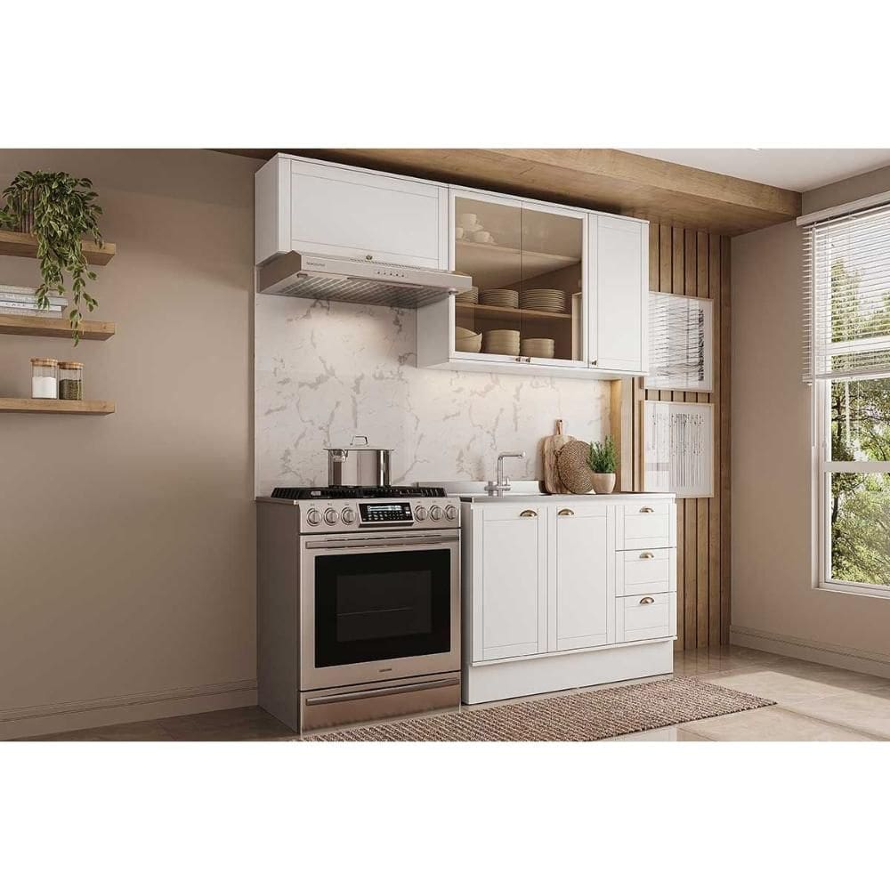 Kit de Cozinha Completa 3 Peças Bella (2Aéreos+1Balcão) C3P25 Branco - Carraro