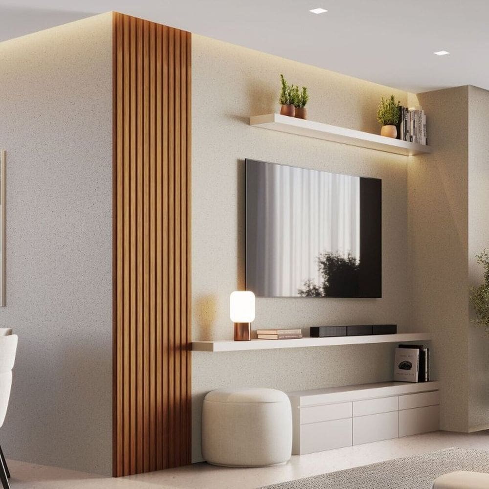 Kit 2 Placas de Painel Ripado Milão 250cm X 58cm X 3,3mm rende 2,9m² Ecorevest Freijó