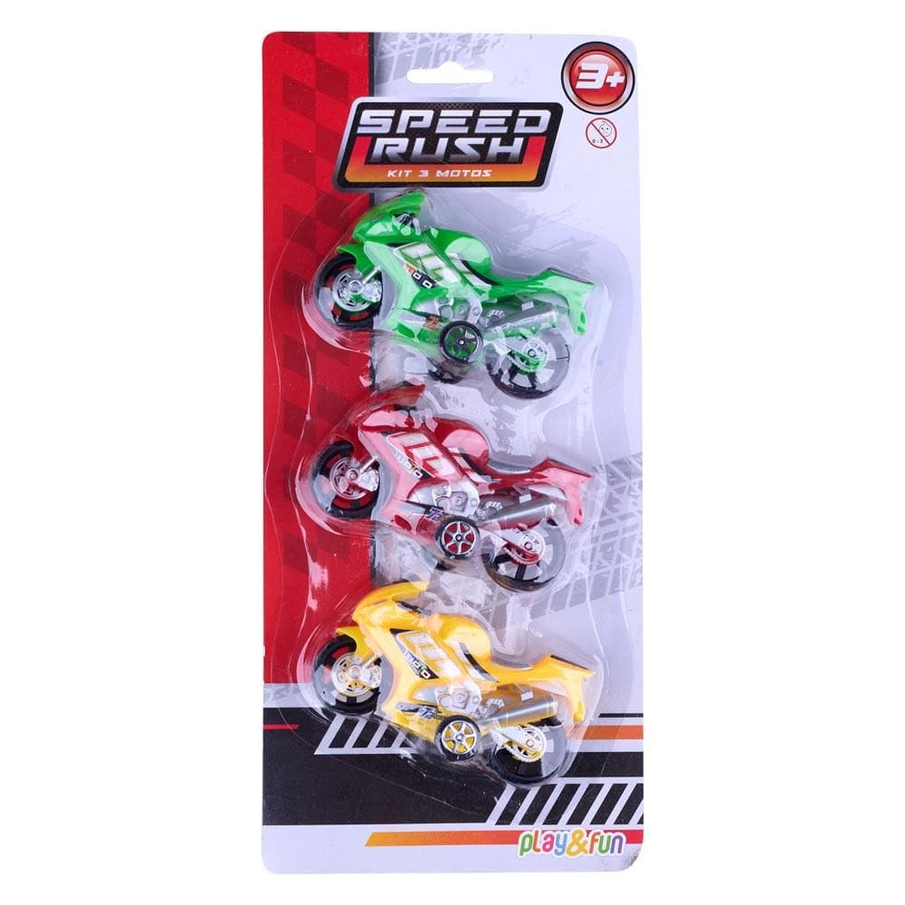 Kit com 3 Motos Drive Racing Play&Fun