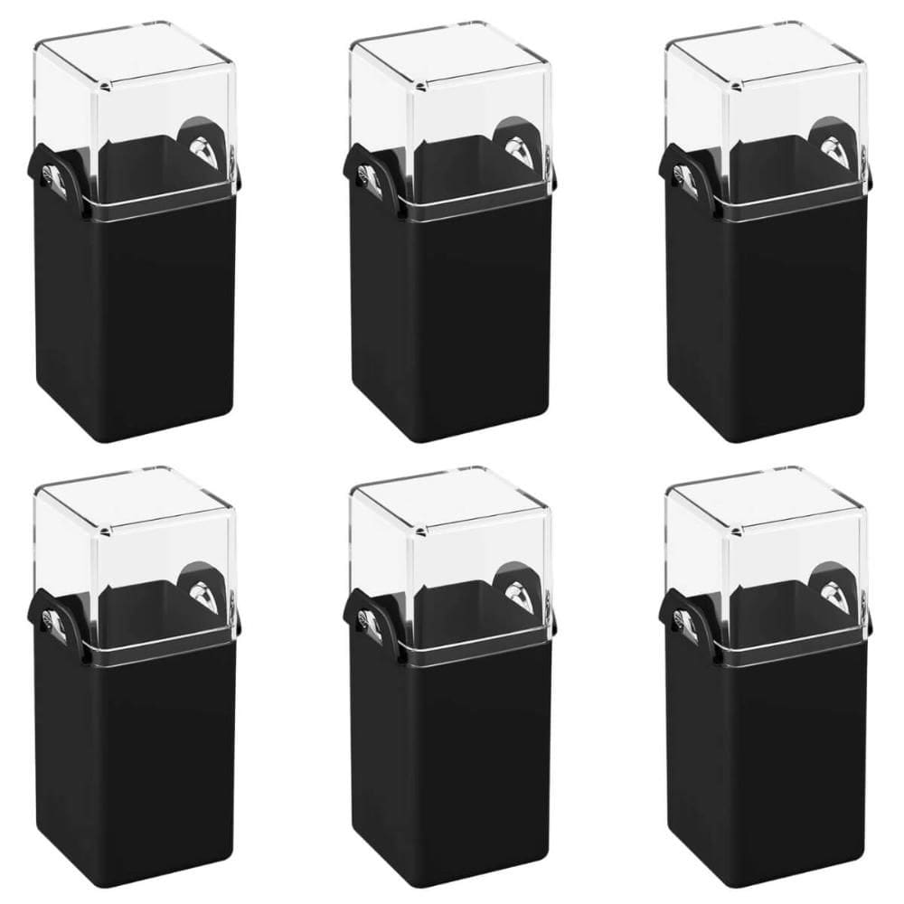 Kit 6 Paliteiros de Mesa 70ml Preto Plástico 5x4x9cm Coza Restaurante Bar Lanchonete