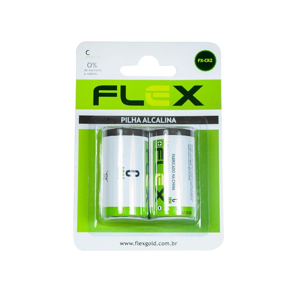 Pilha Alcalina C Flex C/2 Unidades Fx-ck2