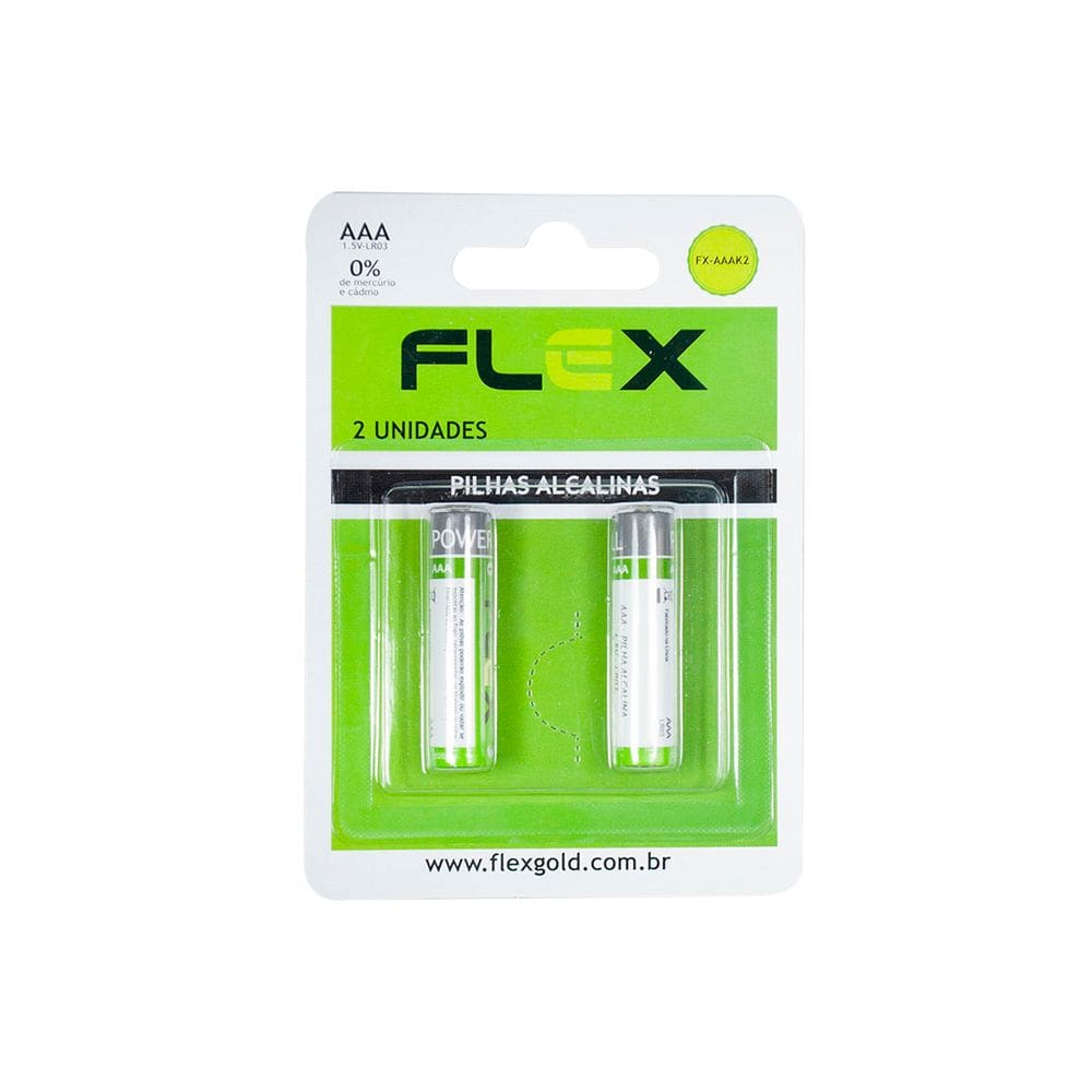 Pilha Alcalina Aaa Flex 02 Unidades Fx-aaak2