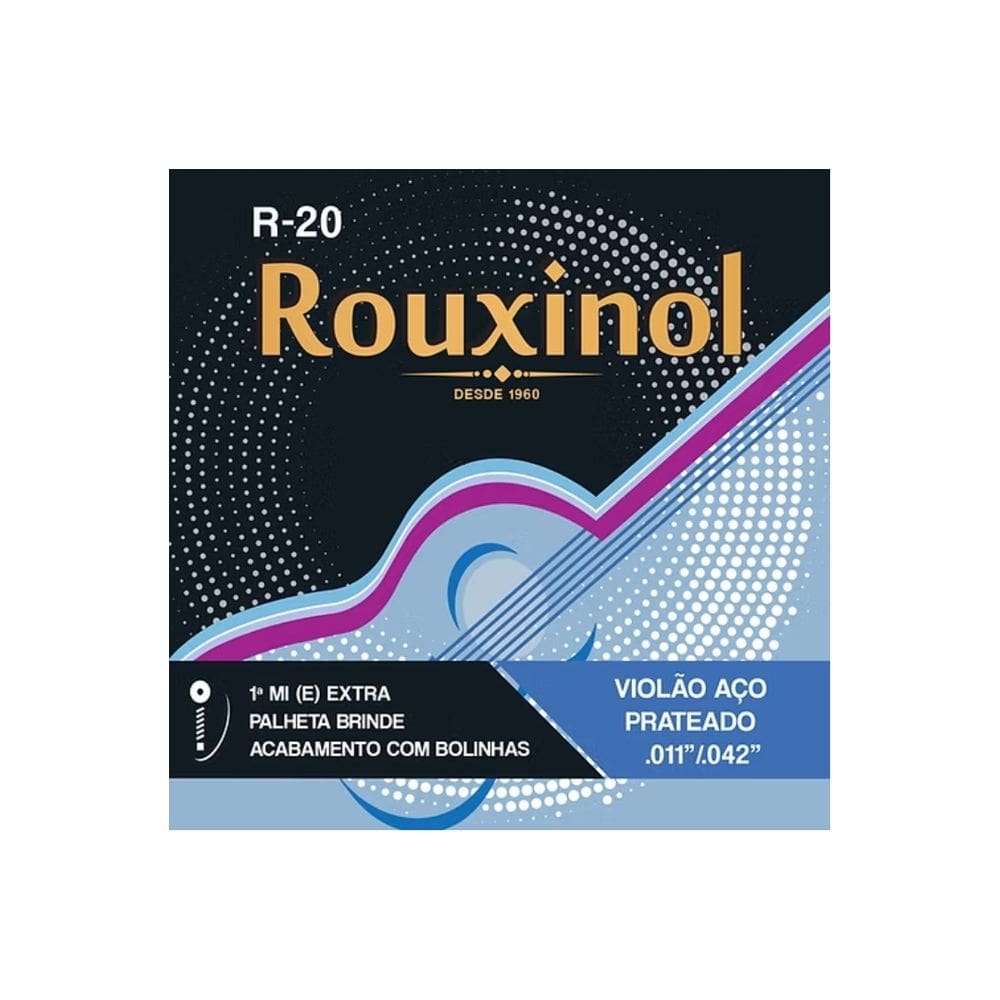 Encordoamento Violão R-20 Aço 011 Inox Bolinha Rouxinol